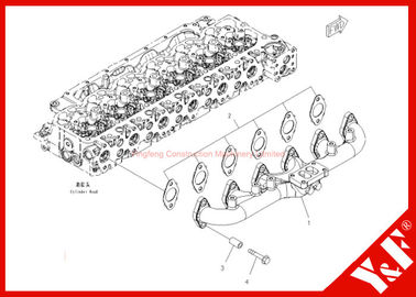 ซื้อ Construction Machinery Komatsu Excavator Parts PC200-8 Exhaust Manifold 6754-11-5110 6D102 Engine online manufacture