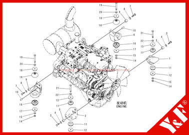 ซื้อ Excavator PC200-8 Engine Mount / Rubber Engine Cushion Shock Absorber 20Y-01-12 20Y-01-12222 online manufacture