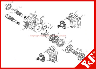 Komatsu Excavator Hydraulic Parts สำหรับ HPV35 / 55 (ชุดปั๊มลูกสูบ PC60 / 120/200 / 300-3 / 5 / PC400 / PC650)